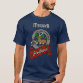 Maxwell Clan Badge & Tartan T-shirt (Voorkant)