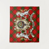 Maxwell Clan Badge & Unicorns met Tartan Wandkleed (Voorkant)