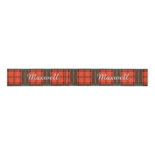 Maxwell clan Pset Scottish tartan Grosgrain Lint (Voorkant)