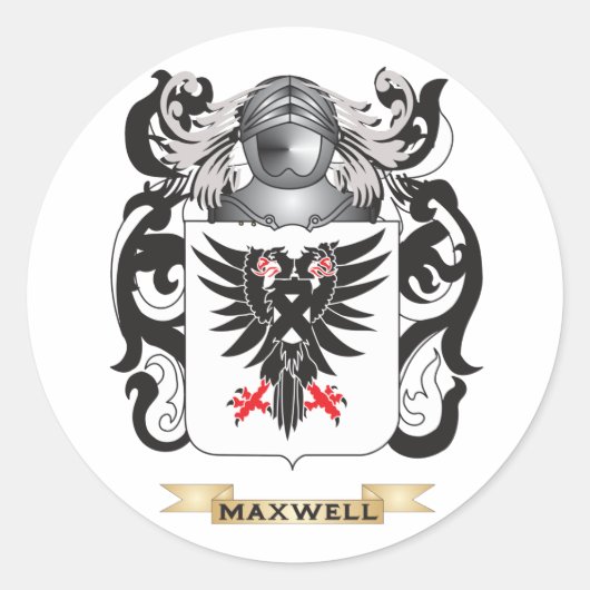 Maxwell Coat of Arms (familiekust) Ronde Sticker (Voorkant)