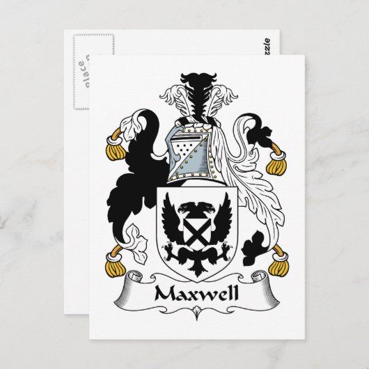 Maxwell Family Crest Briefkaart (Voorkant / Achterkant)
