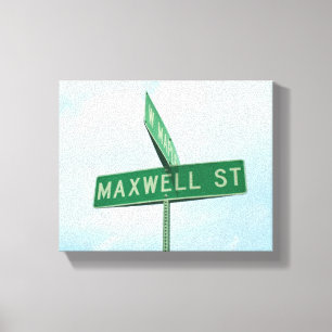 Maxwell Groene Straat Teken Jongens Naam Wall Art Canvas Afdruk
