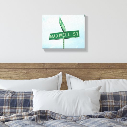 Maxwell Groene Straat Teken Jongens Naam Wall Art Canvas Afdruk (Insitu (Slaapkamer))