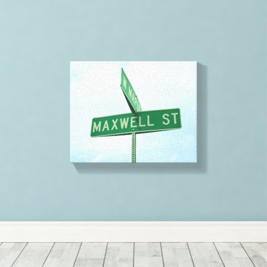 Maxwell Groene Straat Teken Jongens Naam Wall Art Canvas Afdruk (Insitu (Houten vloer))