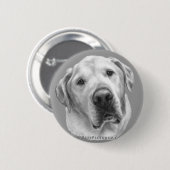 Maxwell, Lab-Pitbull Mix Ronde Button 5,7 Cm (Voorkant /achterkant)