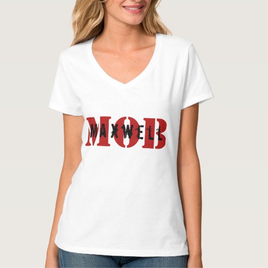Maxwell MOB White V-Neck T-shirt (Voorkant)