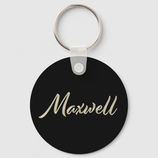 Maxwell Name whitegold Button Schlüsselanhänger Sleutelhanger (Voorkant)
