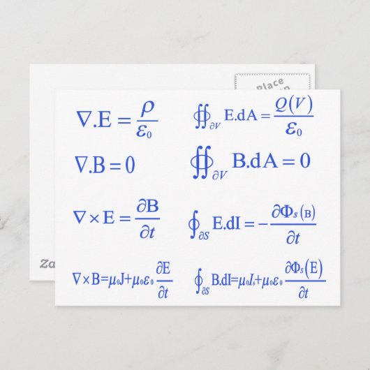 maxwell physics vergelijking briefkaart (Voorkant / Achterkant)