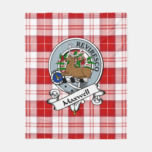 Maxwell Pset Clan Badge Tartan Pset Fleece Deken (Voorkant)