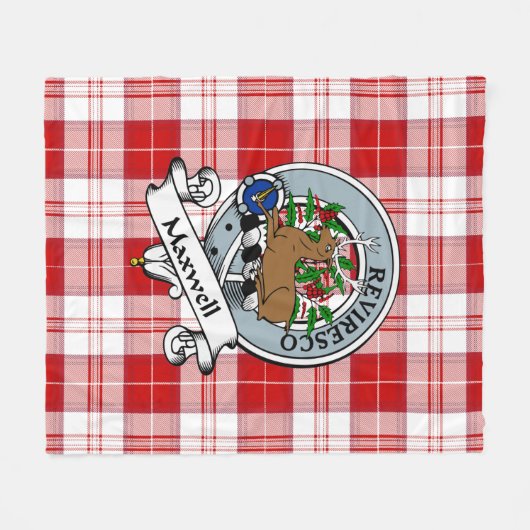 Maxwell Pset Clan Badge Tartan Pset Fleece Deken (Voorkant (Horizontaal))