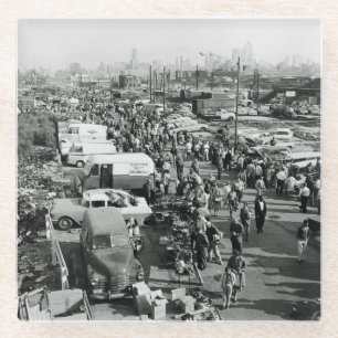 Maxwell Street Chicago Circa 1960's Flea Market Glazen Onderzetter