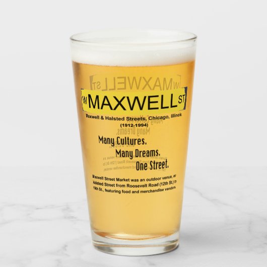 Maxwell Street Market, Chicago, Illinois Glas (Voorkant gevuld)