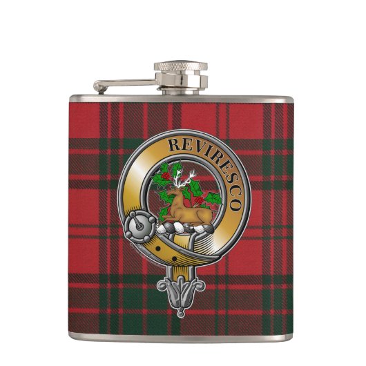 Maxwell Tartan & Badge Heupfles (Voorkant)