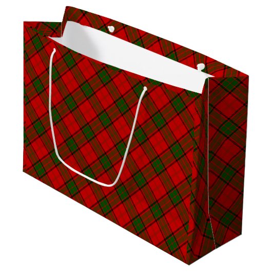 Maxwell tartan rode groene vleid groot cadeauzakje (Voorkant Gekanteld)