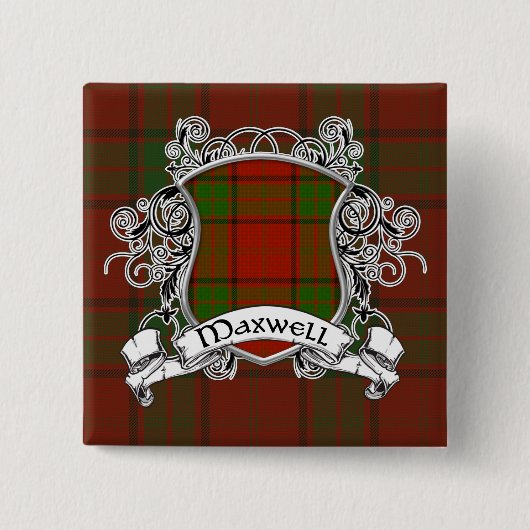 Maxwell Tartan Shield Vierkante Button 5,1 Cm (Voorkant)