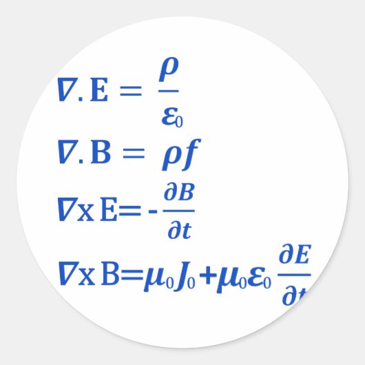 Maxwell-vergelijking Ronde Sticker (Voorkant)