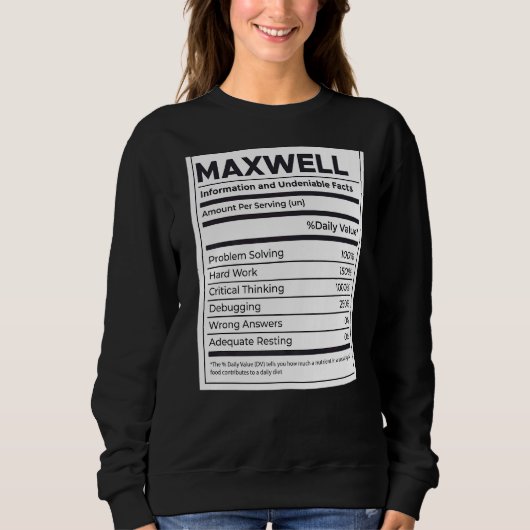 Maxwell Voeding Informatie Probleem Oplossen Hard Trui (Voorkant)