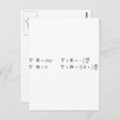 Maxwell's vergelijkingen, differentiële vorm, cgs briefkaart (Voorkant / Achterkant)