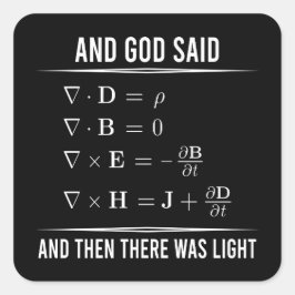 Maxwells-vergelijkingen Maxwell Maxwell's Wiskunde Vierkante Sticker