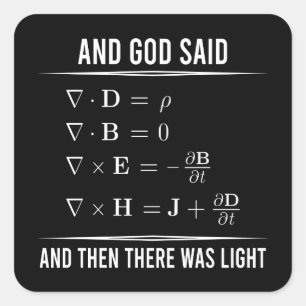 Maxwells-vergelijkingen Maxwell Maxwell's Wiskunde Vierkante Sticker