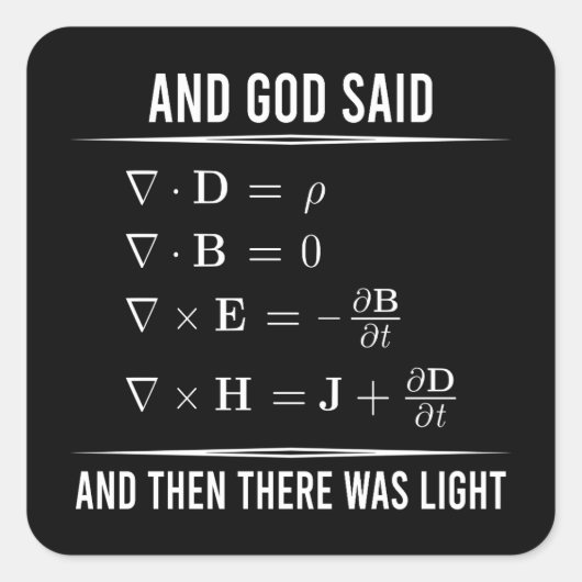 Maxwells-vergelijkingen Maxwell Maxwell's Wiskunde Vierkante Sticker (Voorkant)
