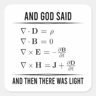 Maxwells-vergelijkingen Maxwell Maxwell's Wiskunde Vierkante Sticker