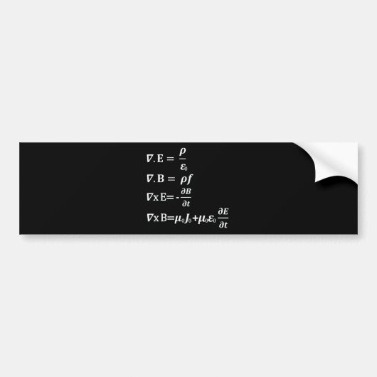 maxwellvergelijking bumpersticker (Voorkant)