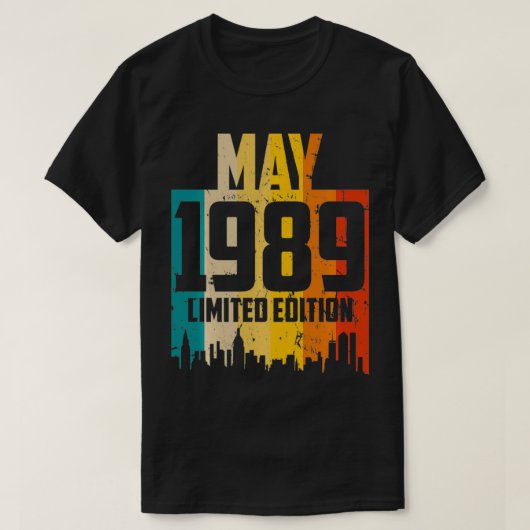 May 1989 Limited Edition Retro Vintage T-shirt (Design voorkant)