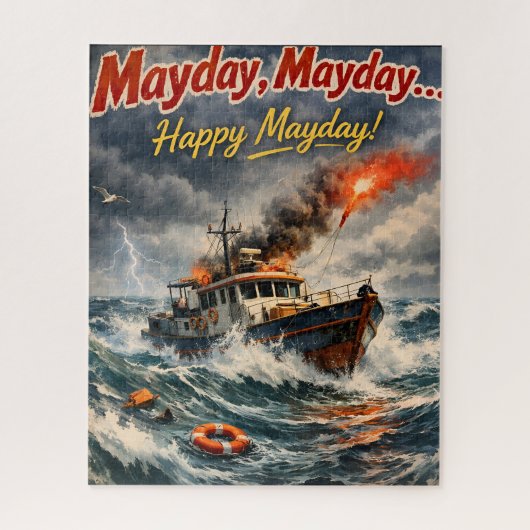 May a happy Mayday jigsaw puzzle nautical storm an Legpuzzel (Verticaal)
