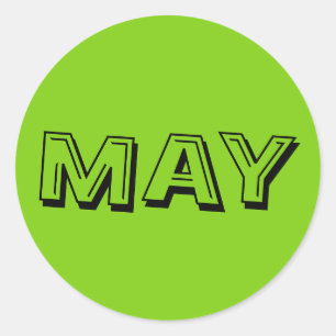 May Alphabet Soup Yellow Green Sticker van Janz