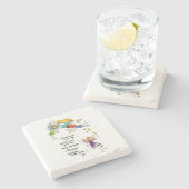 "May Angels Always Watch Over You" gedicht Stenen Onderzetter (Zijkant)