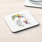 "May Angels Always Watch Over You"-tekening Bier Onderzetter (Linkerzijde)