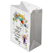 "May Angels Always Watch Over You"-tekening Medium Cadeauzakje (Voorkant Gekanteld)