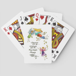 "May Angels Always Watch Over You"-tekening Pokerkaarten