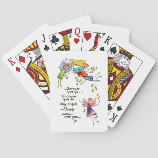 "May Angels Always Watch Over You"-tekening Pokerkaarten (Achterkant)