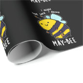 May-bee Funny Insect Bee Pun Dark BG Cadeaupapier (Rol Hoek)