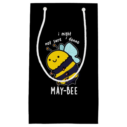 May-bee Funny Insect Bee Pun Dark BG Klein Cadeauzakje (Voorkant)