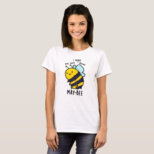 May-bee Funny Insect Bee Pun T-shirt (Voorkant volledig)