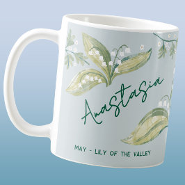 May Birth Flower Custom Name Lily of the Valley Koffiemok