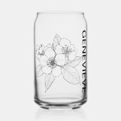 May Birth Flower Hawthorn met aangepaste naam Blikvorm Glas (Voorkant)