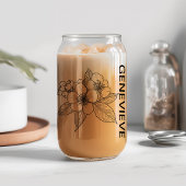 May Birth Flower Hawthorn met aangepaste naam Blikvorm Glas