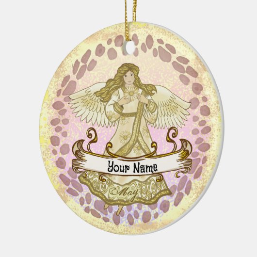 May Birthday Angel verjaardag aangepaste ornamente Keramisch Ornament (Links)