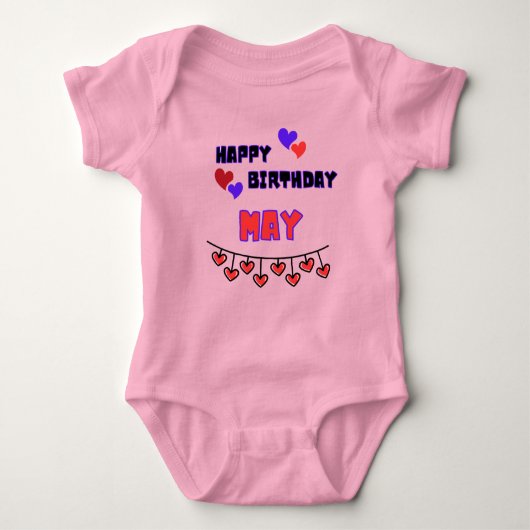 May Birthday Baby Bodysuit (Voorkant)
