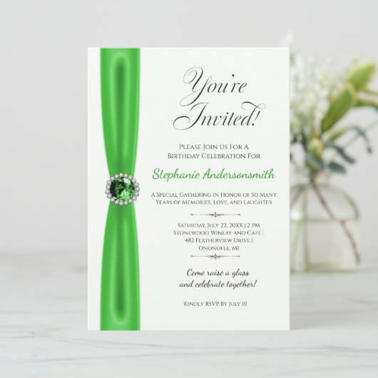 May Birthday Celebration - Green Emerald | Kaart (Staand voorkant)