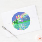 May Birthday Emerald Heart Ronde Sticker (Envelop)