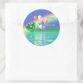 May Birthday Emerald Heart Ronde Sticker (Tas)