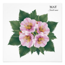 May Birthday Hawthorn Bloom: gepersonaliseerde blo