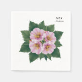 May Birthday Hawthorn Bloom: gepersonaliseerde blo Servet (Voorkant)