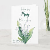 May Birthday Kaart, Lily of the Valley Birth Flowe Kaart (Voorkant)