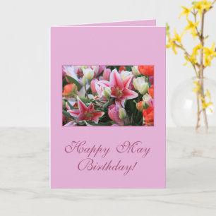 May Birthday Lily Birth Month Flower Kaart
